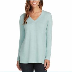 NWT Matty M Ladies V-Neck Tunic Top BLUE - size S - cozy comfy